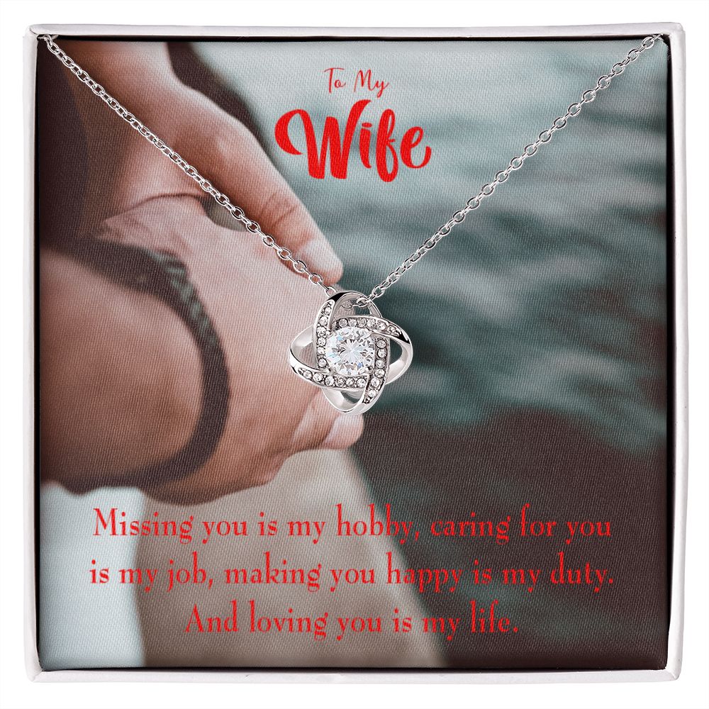 To My Wife Loving You is my Life Infinity Knot Necklace Message Card-Express Your Love Gifts