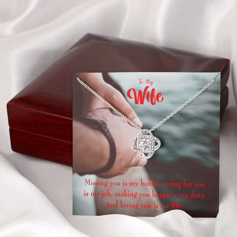 To My Wife Loving You is my Life Infinity Knot Necklace Message Card-Express Your Love Gifts