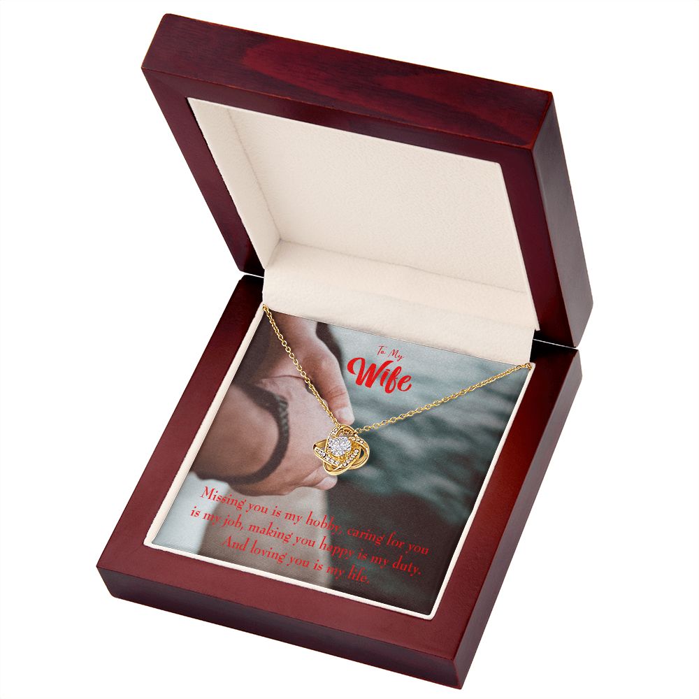 To My Wife Loving You is my Life Infinity Knot Necklace Message Card-Express Your Love Gifts