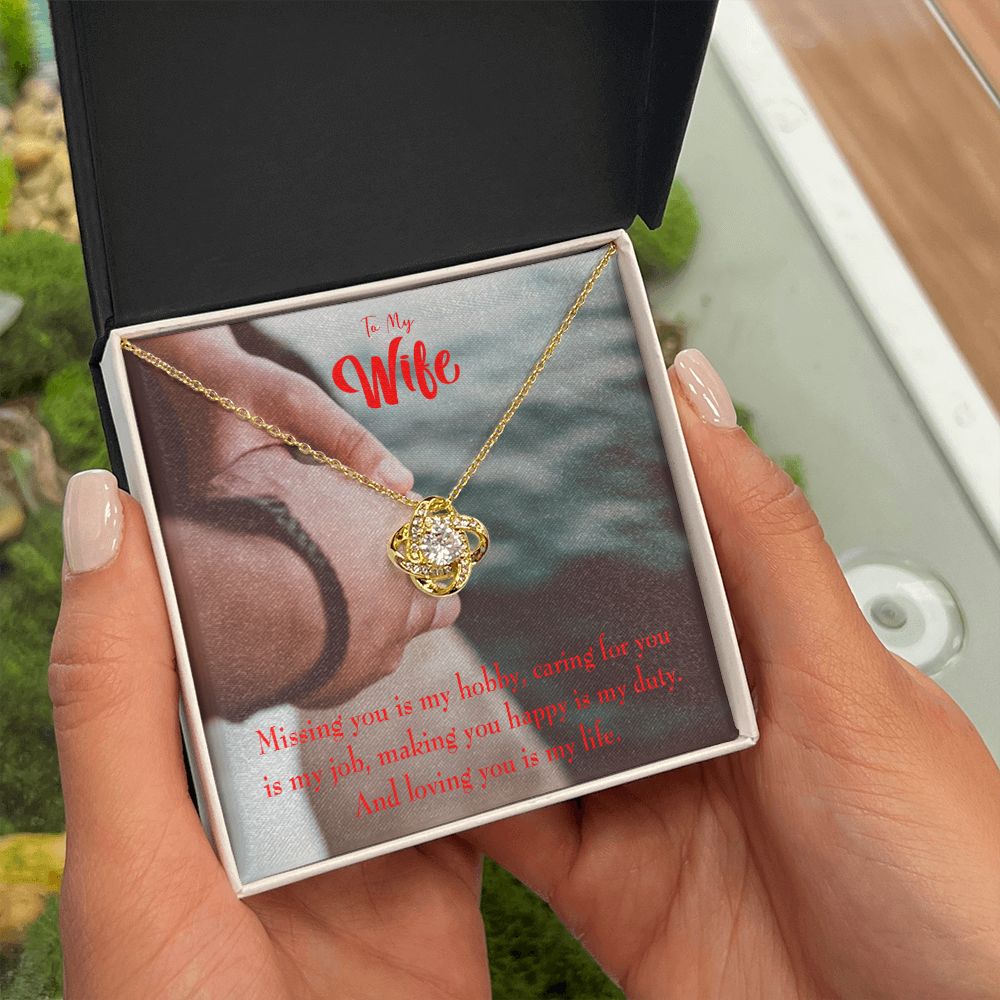 To My Wife Loving You is my Life Infinity Knot Necklace Message Card-Express Your Love Gifts