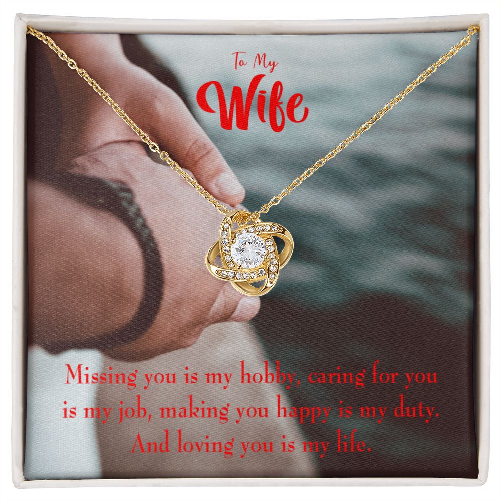 To My Wife Loving You is my Life Infinity Knot Necklace Message Card-Express Your Love Gifts