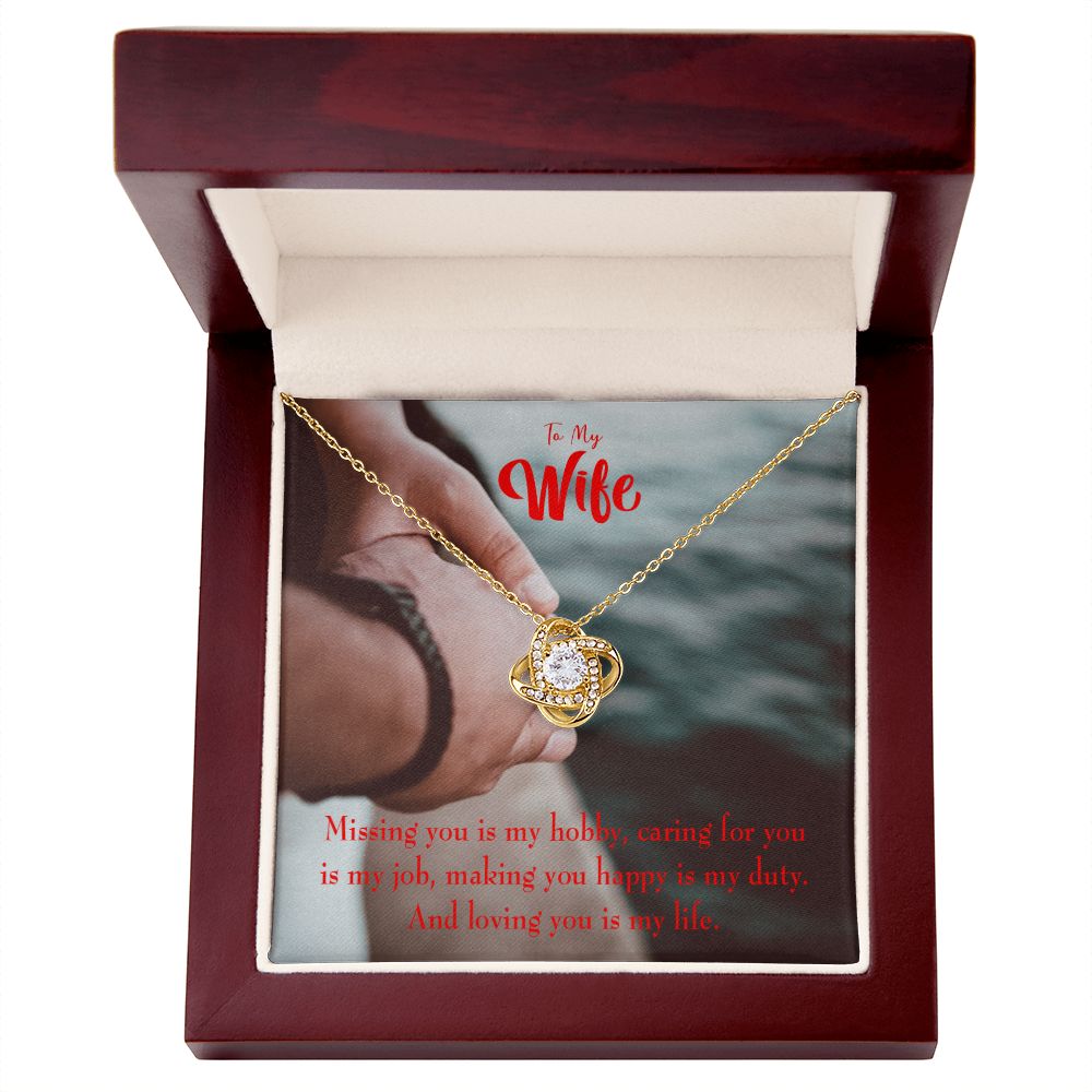 To My Wife Loving You is my Life Infinity Knot Necklace Message Card-Express Your Love Gifts