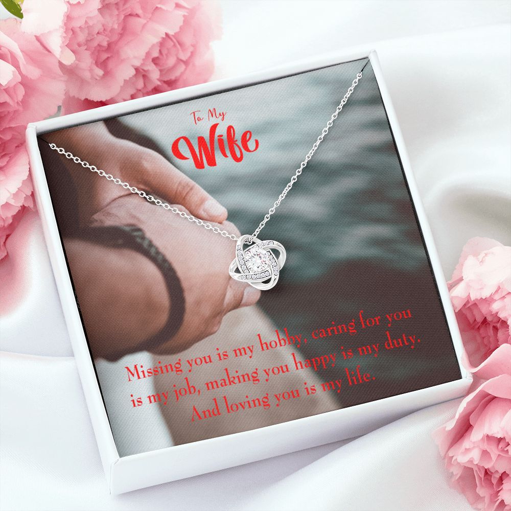 To My Wife Loving You is my Life Infinity Knot Necklace Message Card-Express Your Love Gifts