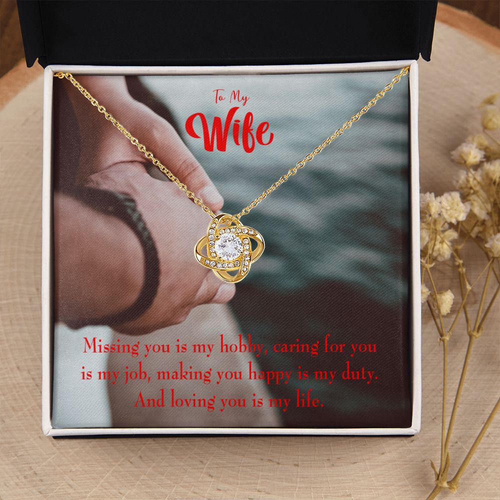 To My Wife Loving You is my Life Infinity Knot Necklace Message Card-Express Your Love Gifts