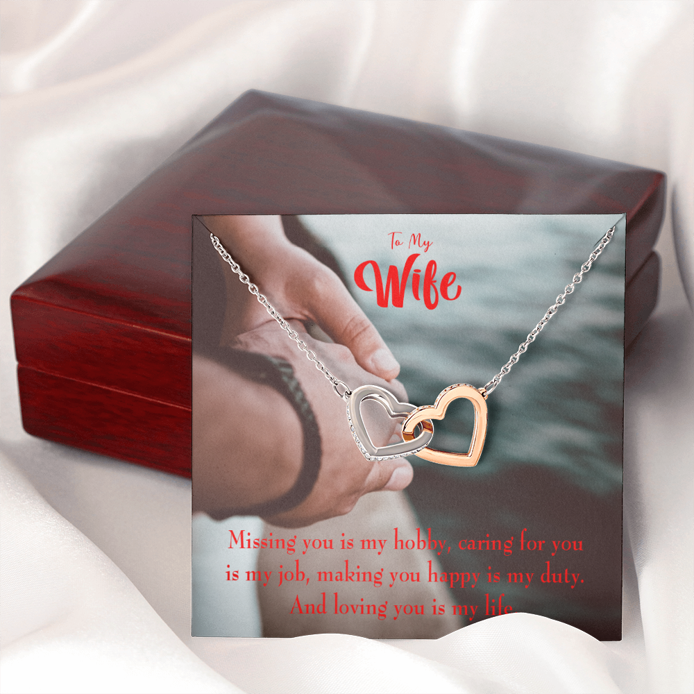 To My Wife Loving You is My Life Inseparable Necklace-Express Your Love Gifts