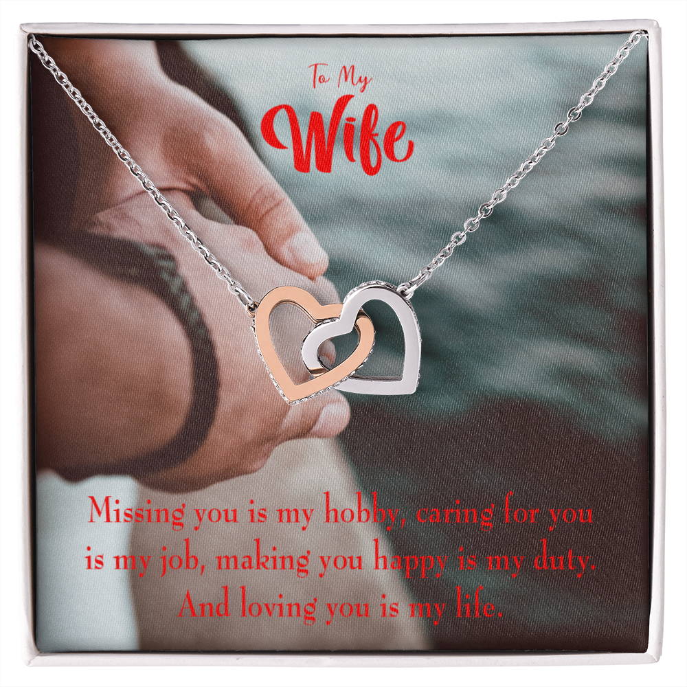 To My Wife Loving You is My Life Inseparable Necklace-Express Your Love Gifts
