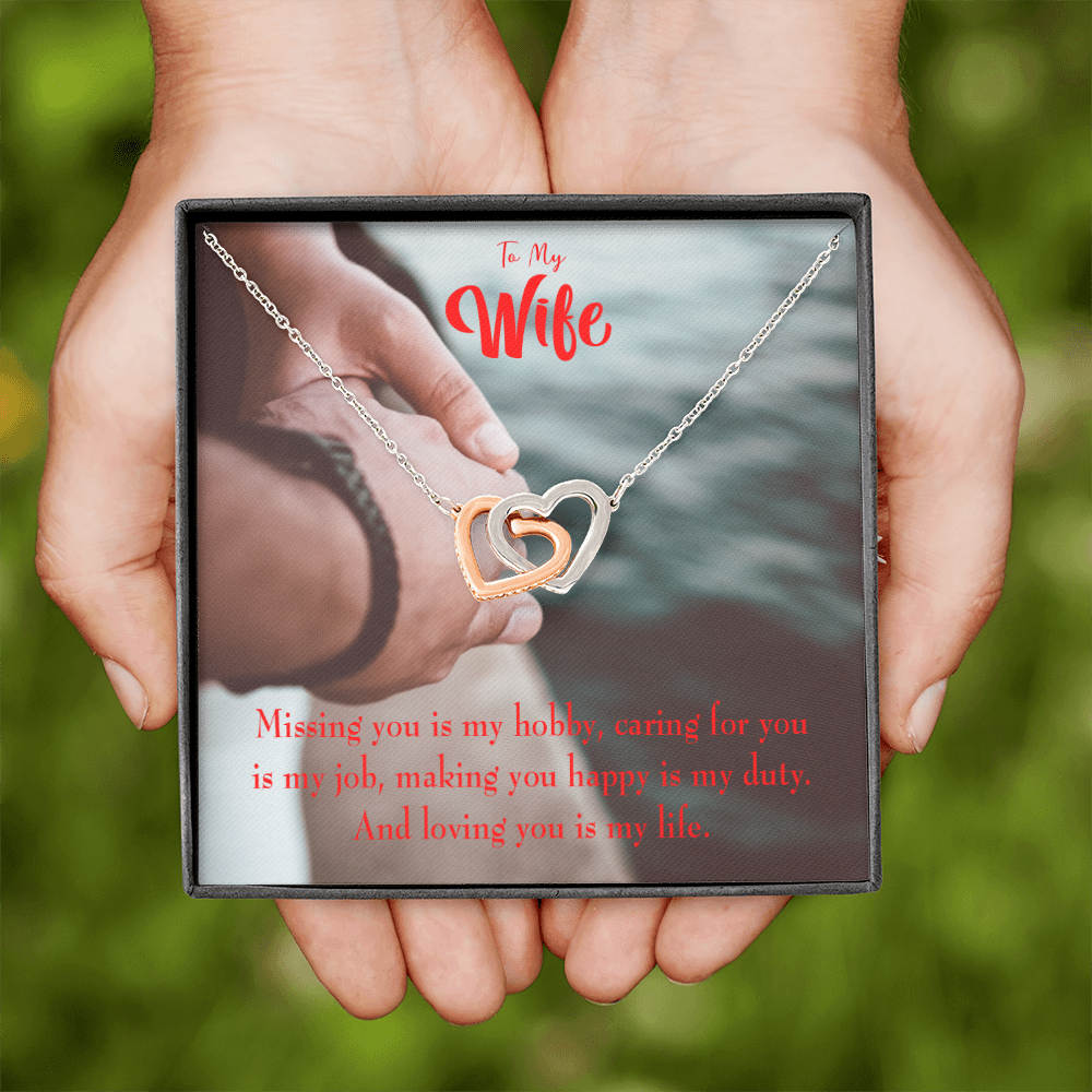 To My Wife Loving You is My Life Inseparable Necklace-Express Your Love Gifts