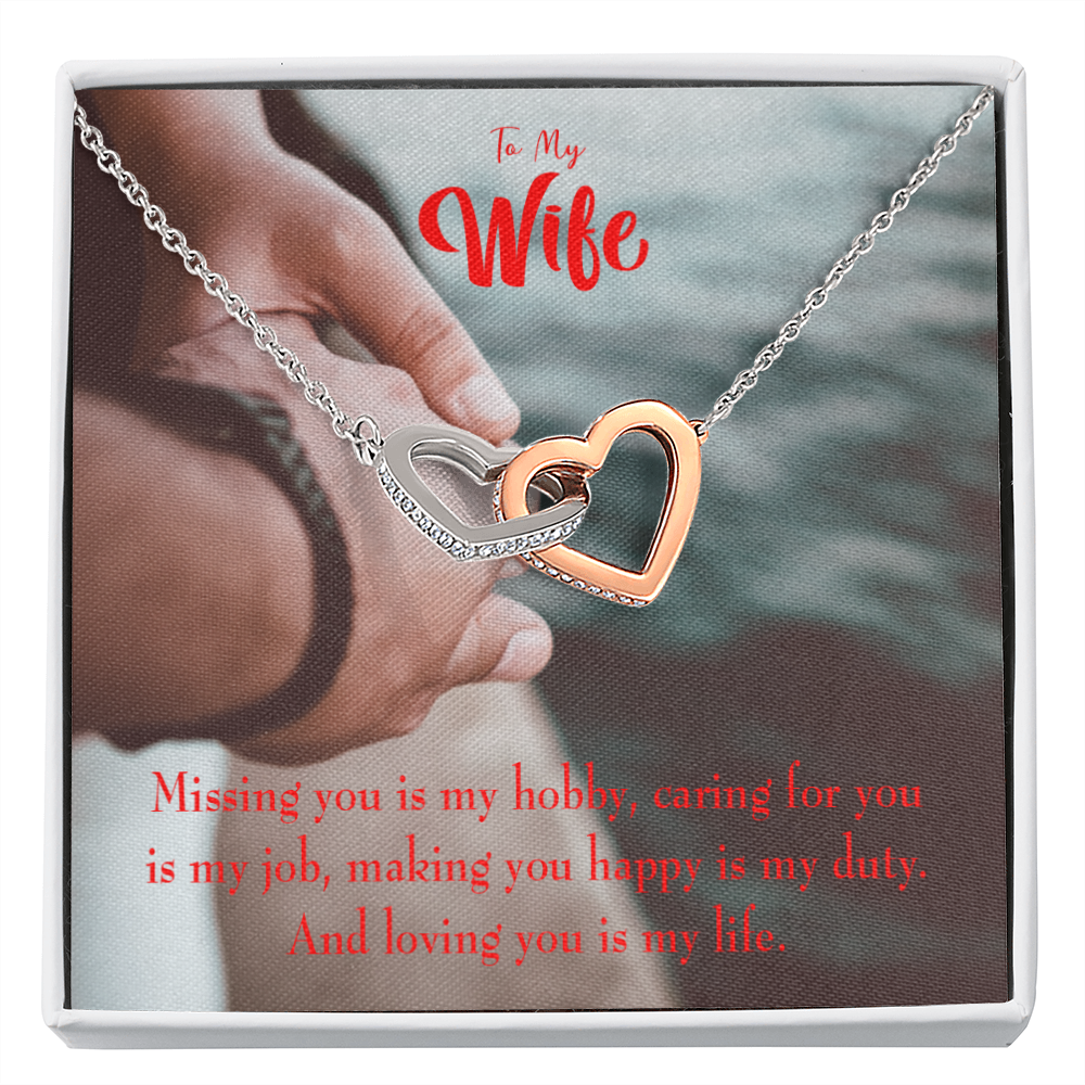 To My Wife Loving You is My Life Inseparable Necklace-Express Your Love Gifts