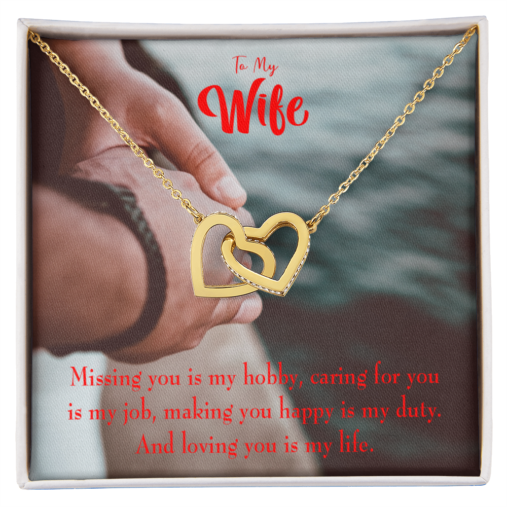 To My Wife Loving You is My Life Inseparable Necklace-Express Your Love Gifts