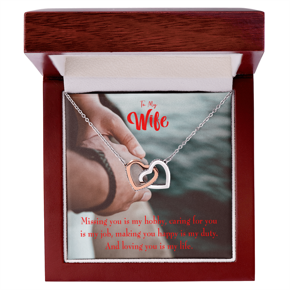 To My Wife Loving You is My Life Inseparable Necklace-Express Your Love Gifts