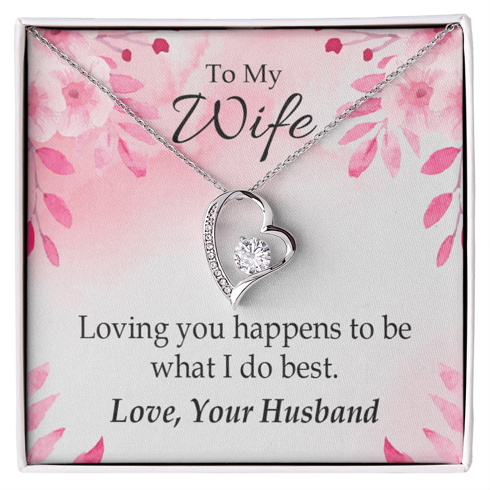 To My Wife Loving you is what I do best Forever Necklace w Message Card-Express Your Love Gifts