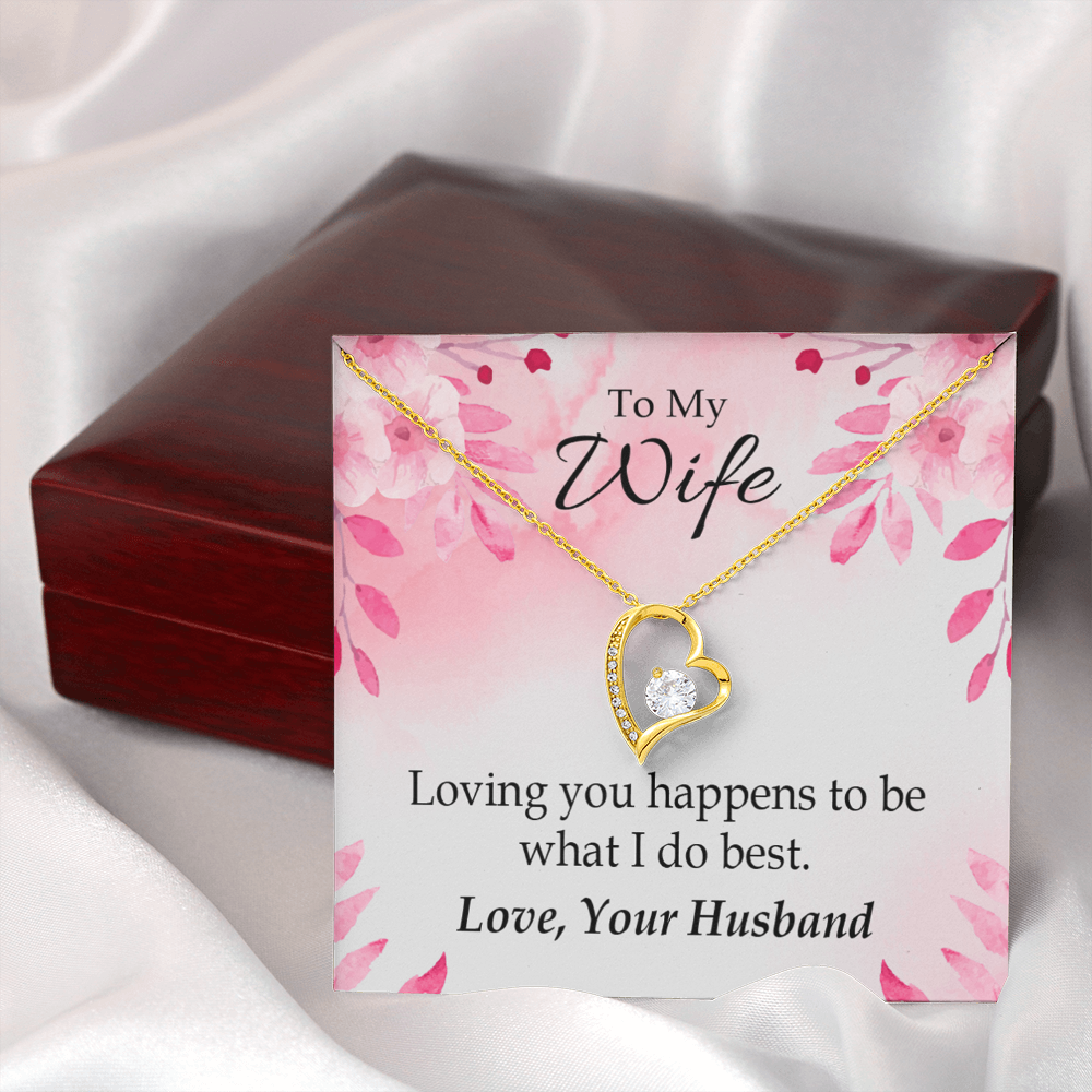 To My Wife Loving you is what I do best Forever Necklace w Message Card-Express Your Love Gifts