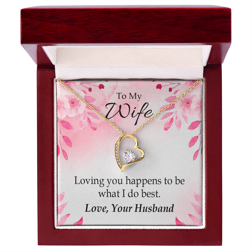 To My Wife Loving you is what I do best Forever Necklace w Message Card-Express Your Love Gifts