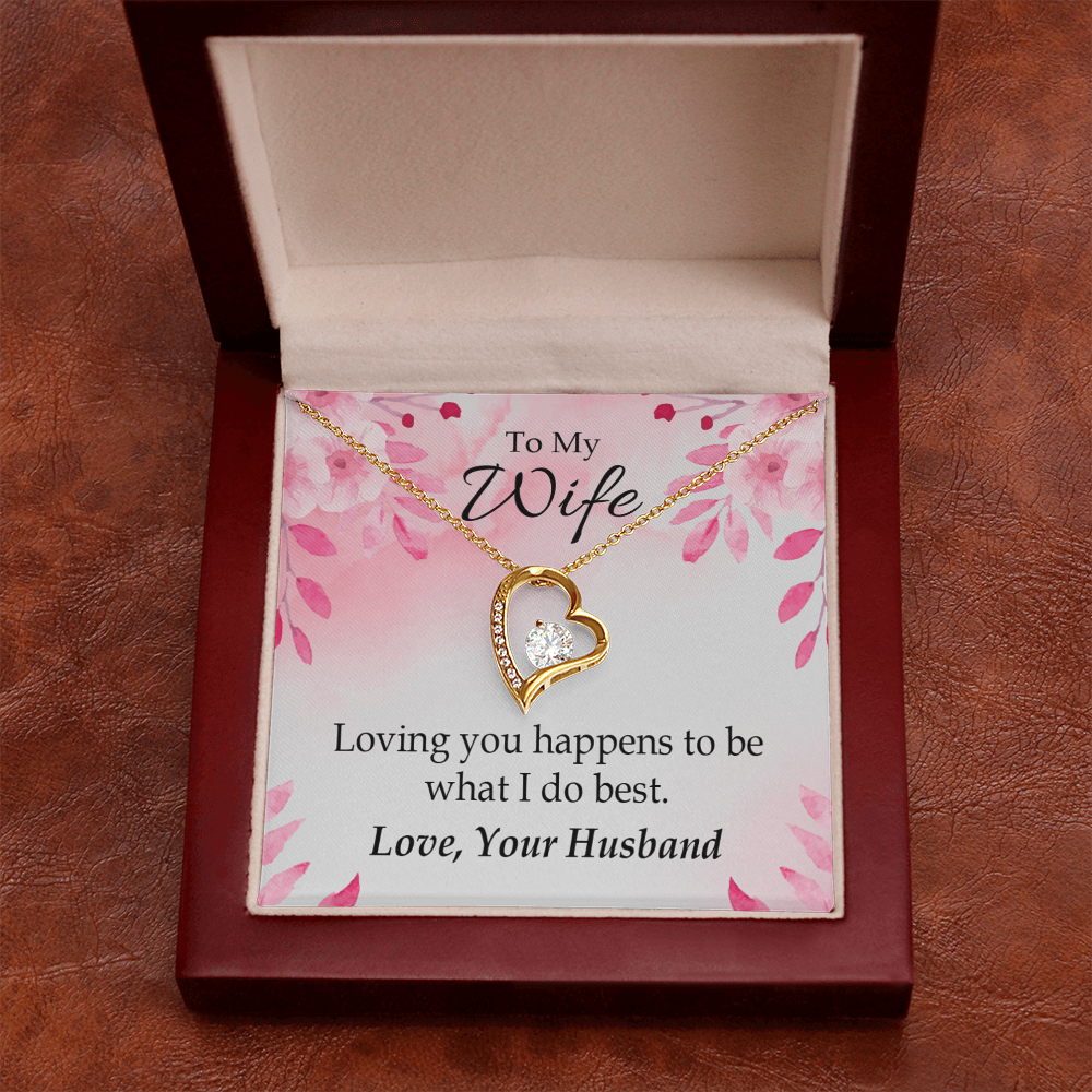 To My Wife Loving you is what I do best Forever Necklace w Message Card-Express Your Love Gifts