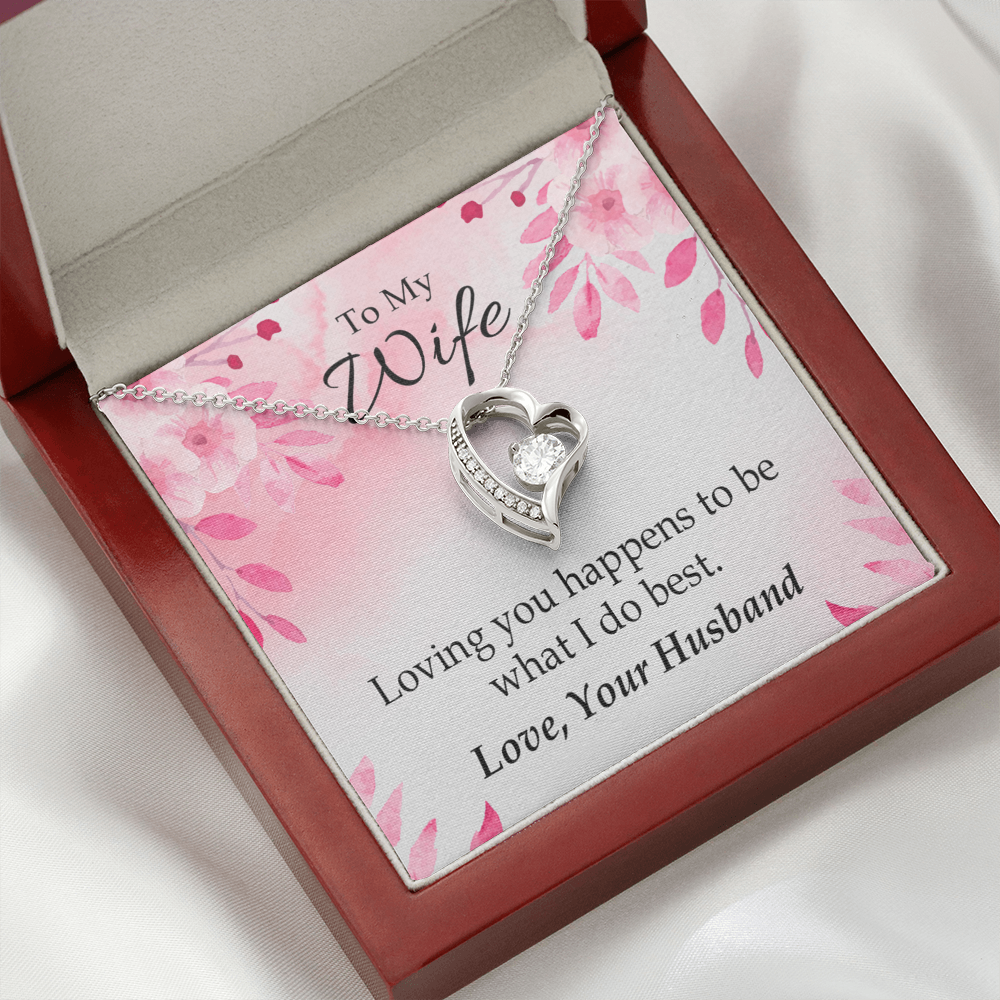 To My Wife Loving you is what I do best Forever Necklace w Message Card-Express Your Love Gifts