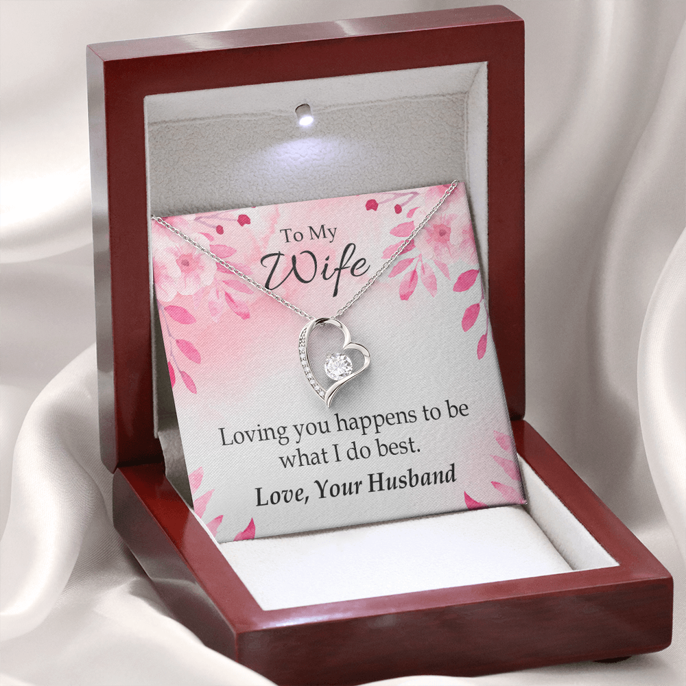 To My Wife Loving you is what I do best Forever Necklace w Message Card-Express Your Love Gifts