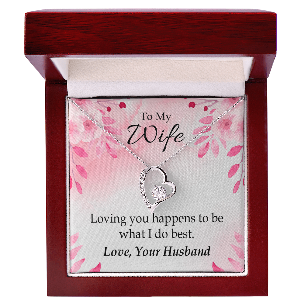 To My Wife Loving you is what I do best Forever Necklace w Message Card-Express Your Love Gifts