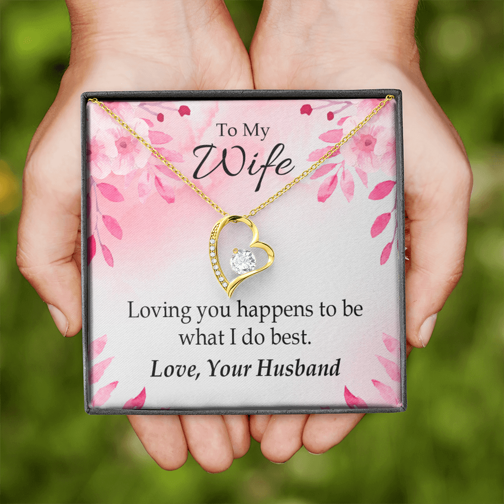 To My Wife Loving you is what I do best Forever Necklace w Message Card-Express Your Love Gifts