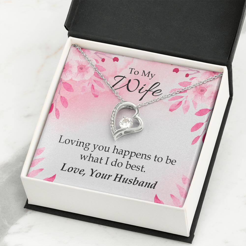 To My Wife Loving you is what I do best Forever Necklace w Message Card-Express Your Love Gifts