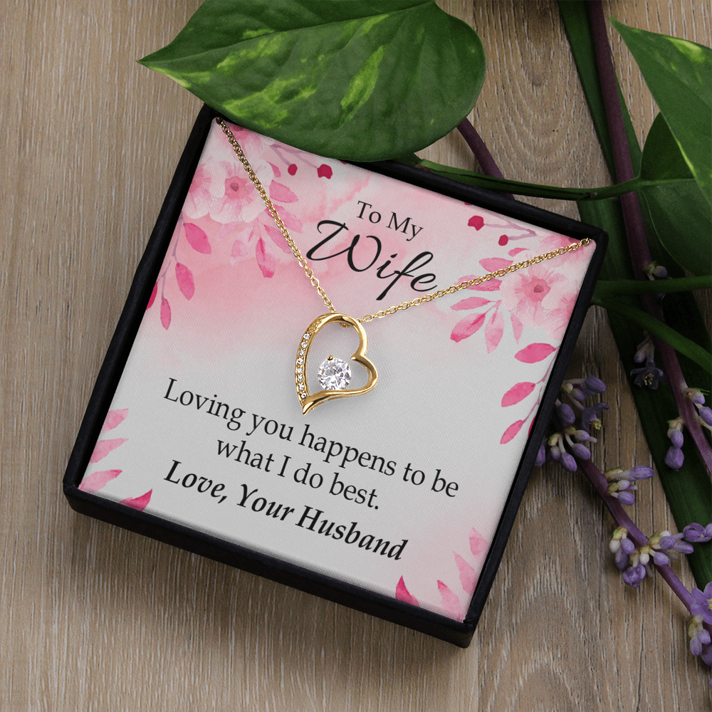 To My Wife Loving you is what I do best Forever Necklace w Message Card-Express Your Love Gifts