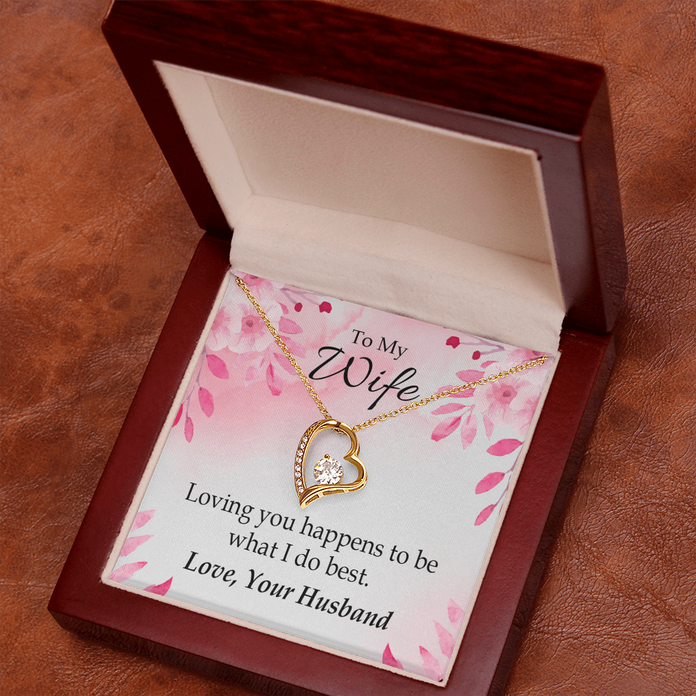 To My Wife Loving you is what I do best Forever Necklace w Message Card-Express Your Love Gifts