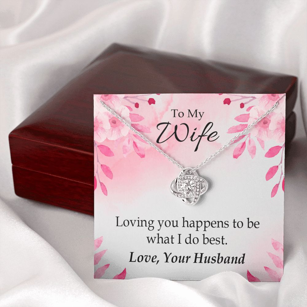 To My Wife Loving you is what I do best Infinity Knot Necklace Message Card-Express Your Love Gifts