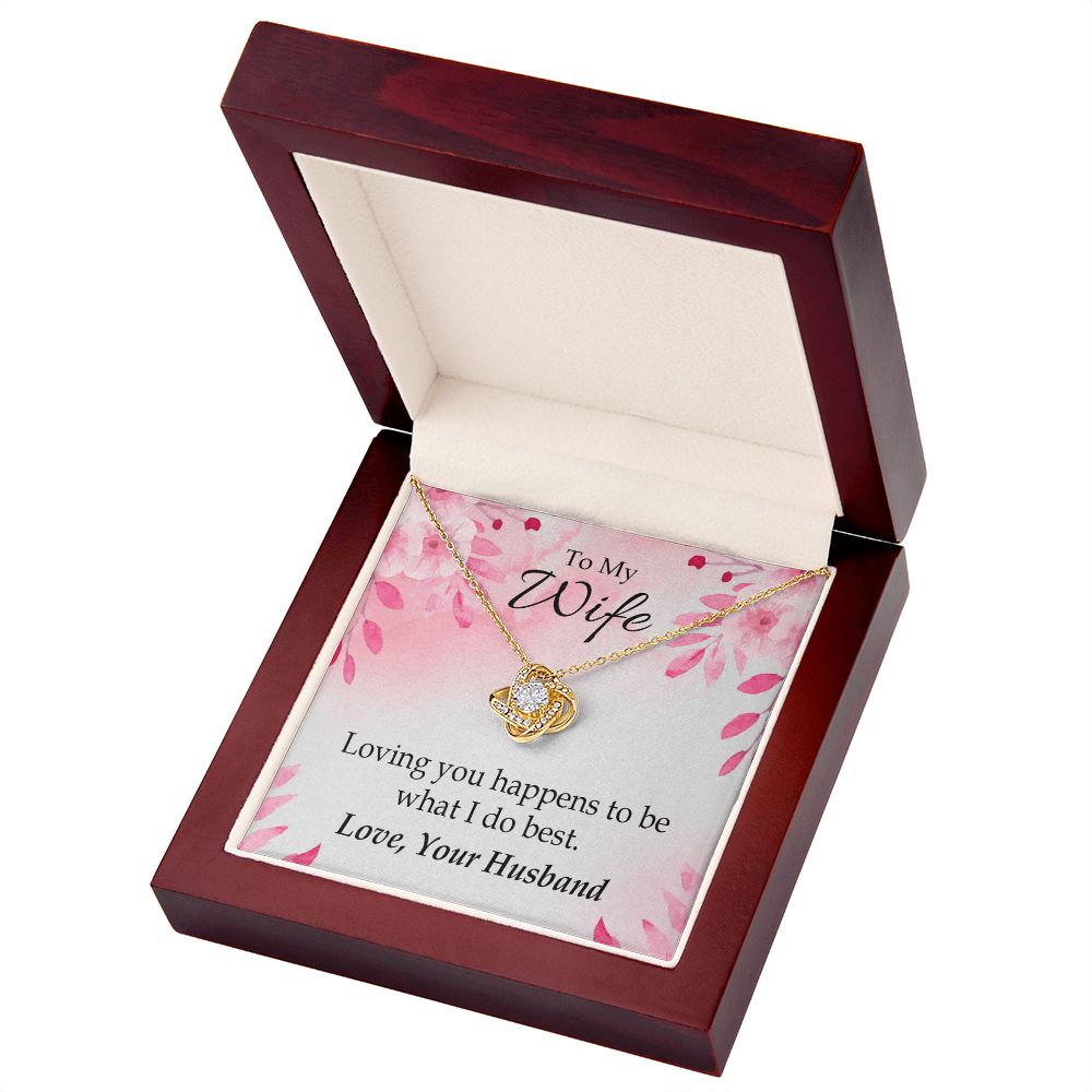 To My Wife Loving you is what I do best Infinity Knot Necklace Message Card-Express Your Love Gifts