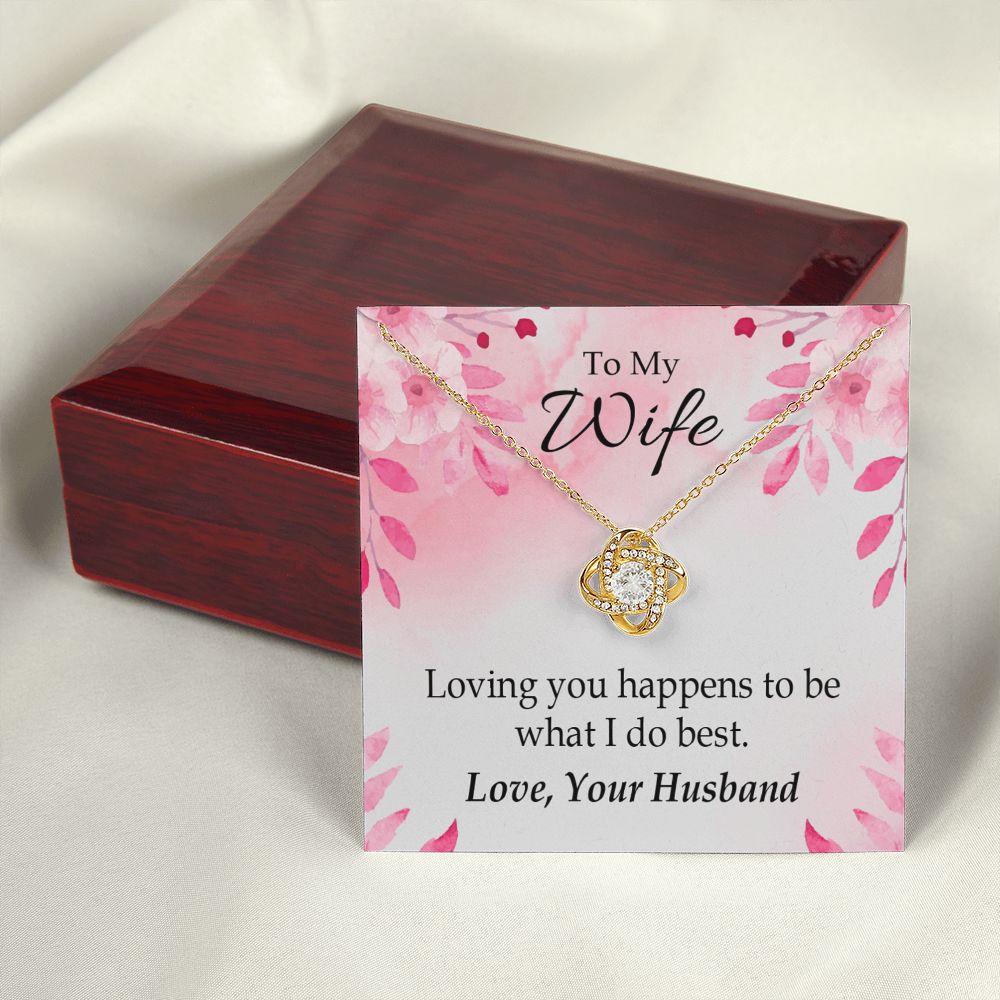 To My Wife Loving you is what I do best Infinity Knot Necklace Message Card-Express Your Love Gifts