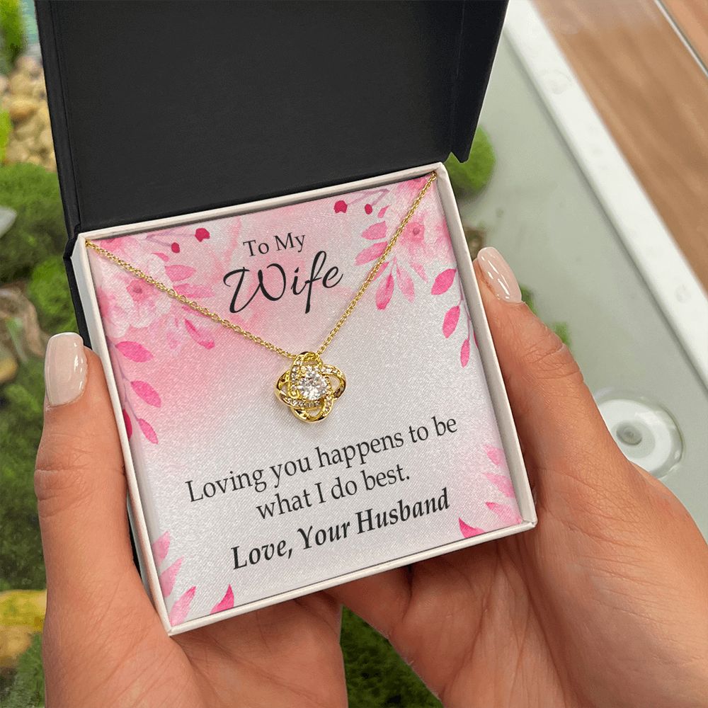 To My Wife Loving you is what I do best Infinity Knot Necklace Message Card-Express Your Love Gifts