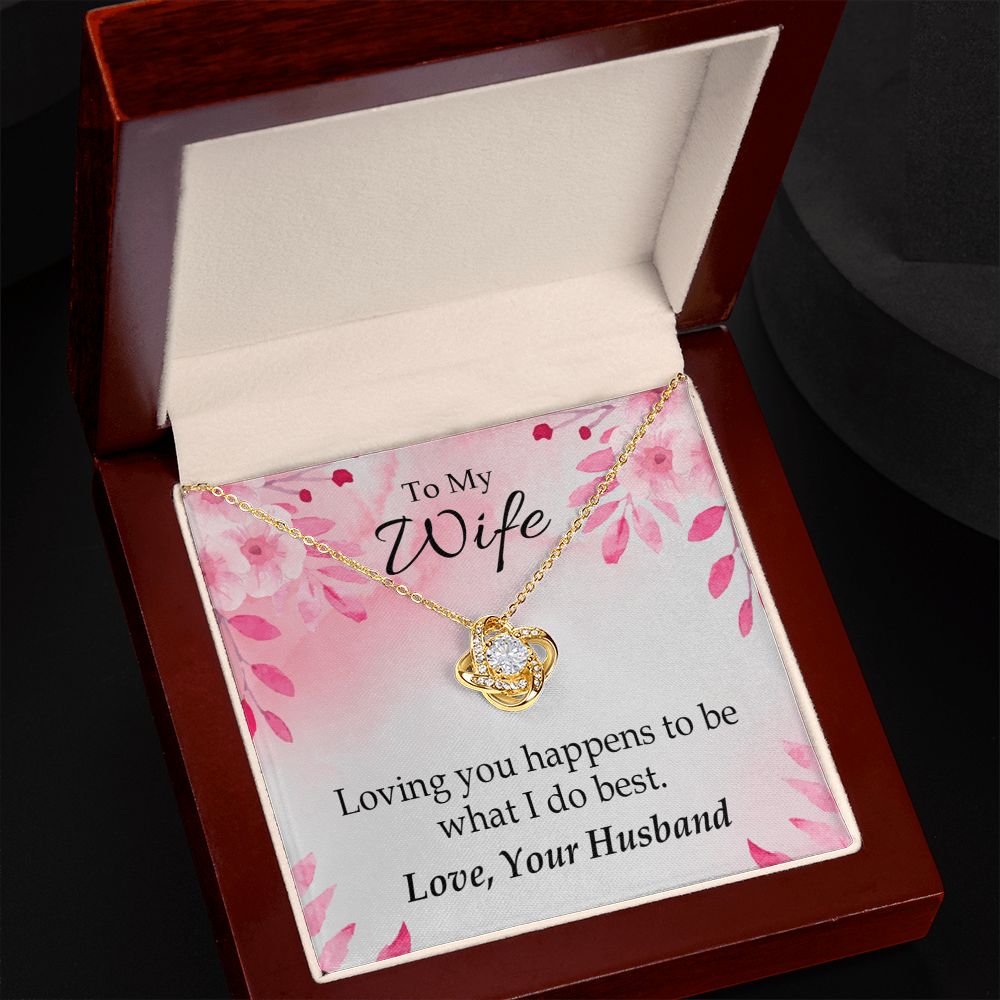 To My Wife Loving you is what I do best Infinity Knot Necklace Message Card-Express Your Love Gifts