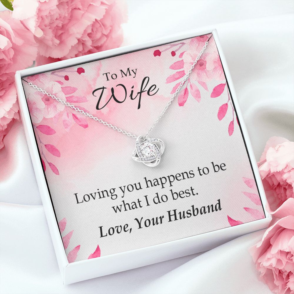 To My Wife Loving you is what I do best Infinity Knot Necklace Message Card-Express Your Love Gifts