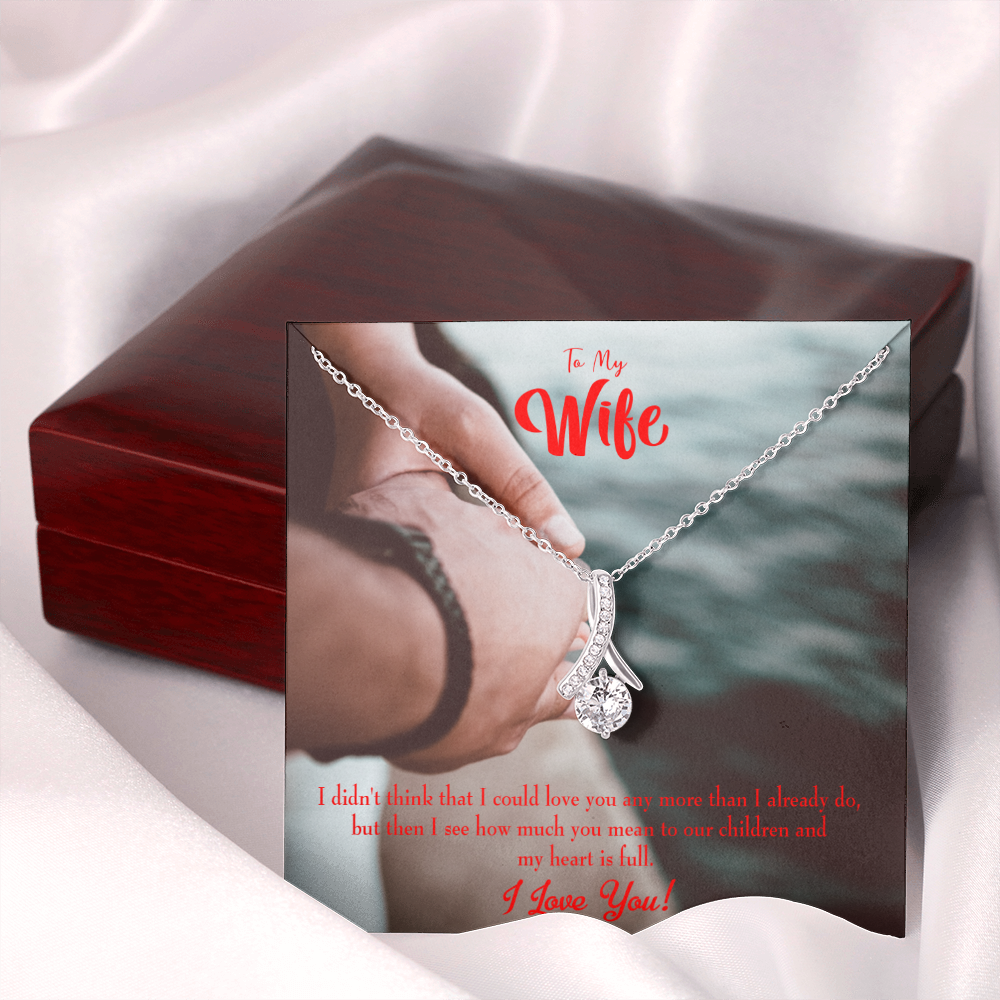 To My Wife Meaningful Wife Message Alluring Ribbon Necklace Message Card-Express Your Love Gifts