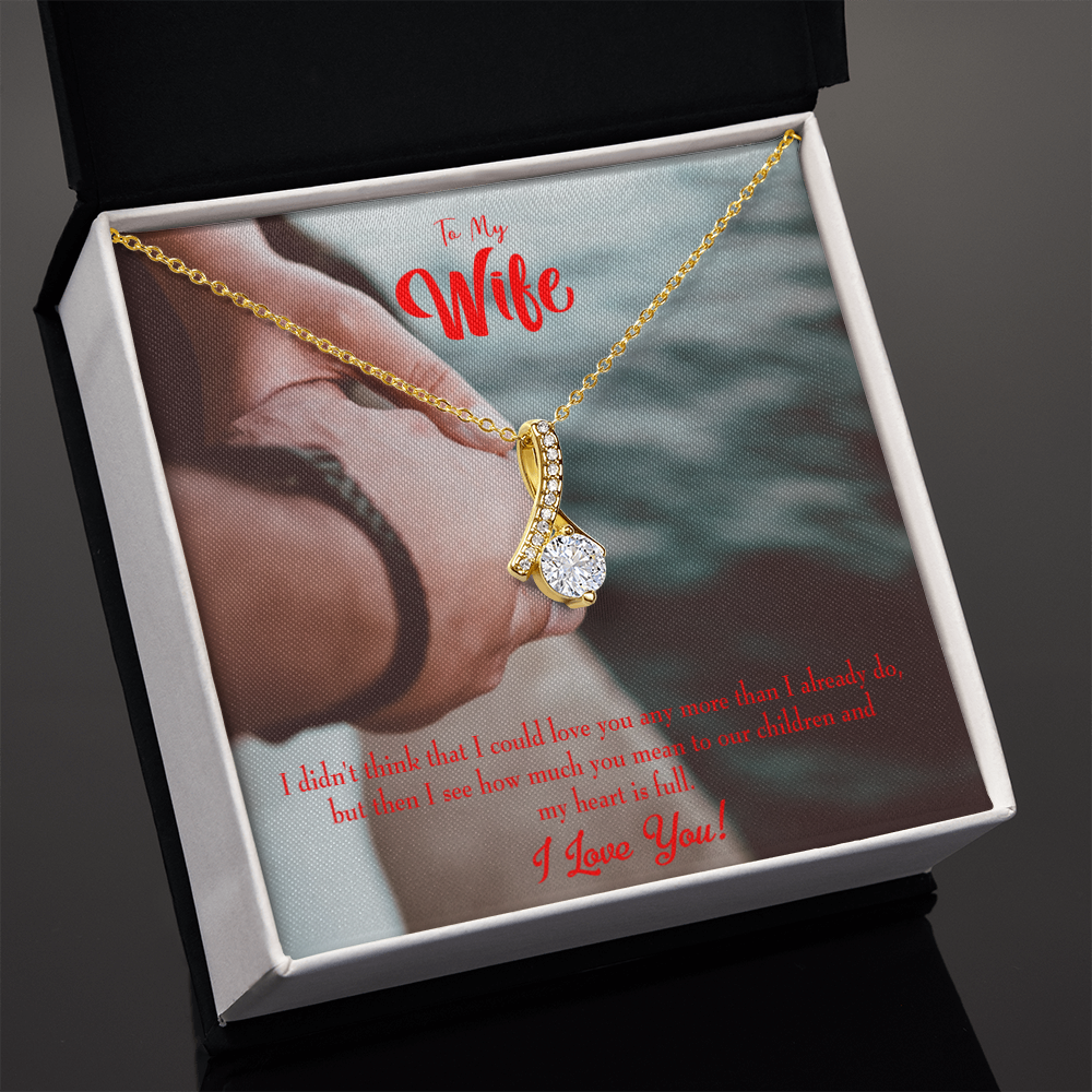 To My Wife Meaningful Wife Message Alluring Ribbon Necklace Message Card-Express Your Love Gifts