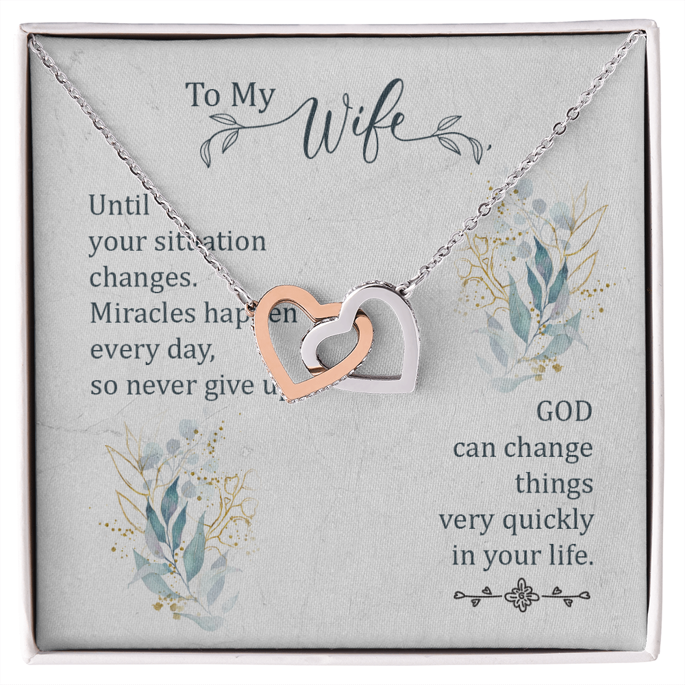 To My Wife Miracles Happen Every Day Inseparable Necklace-Express Your Love Gifts