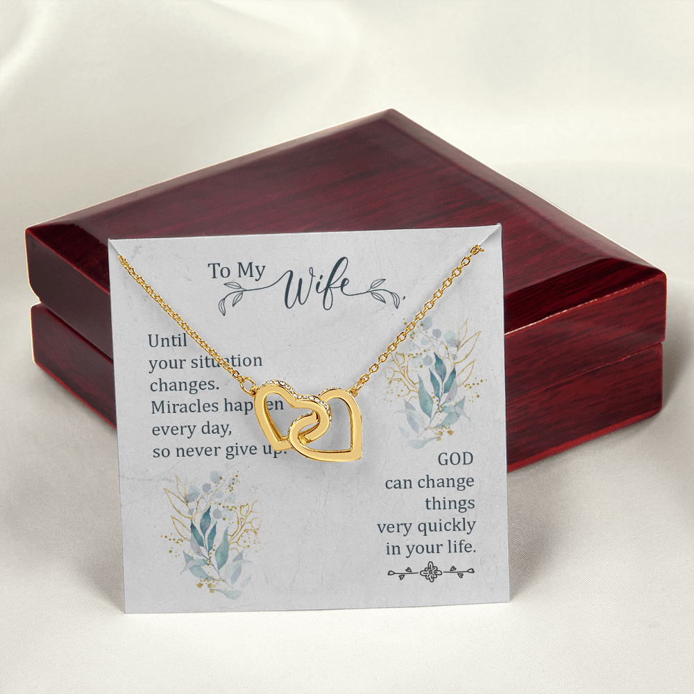 To My Wife Miracles Happen Every Day Inseparable Necklace-Express Your Love Gifts