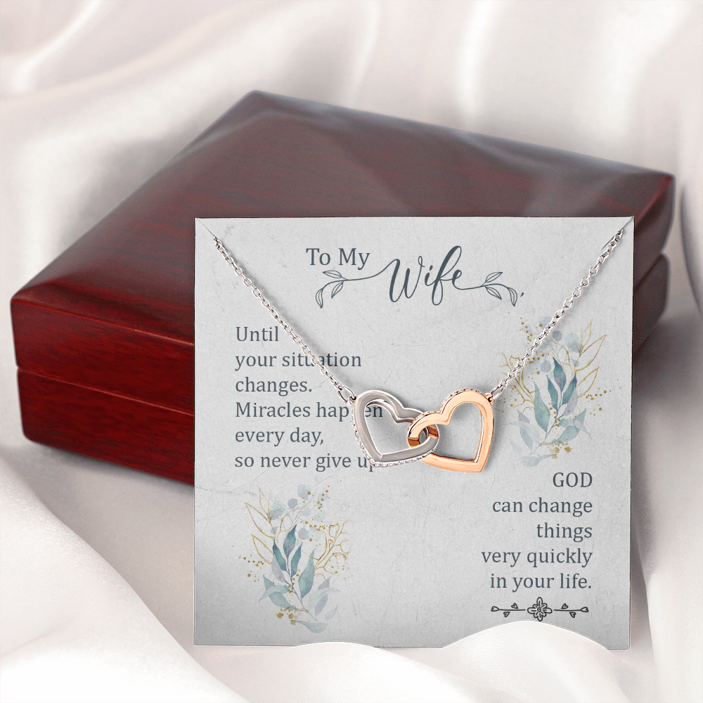 To My Wife Miracles Happen Every Day Inseparable Necklace-Express Your Love Gifts