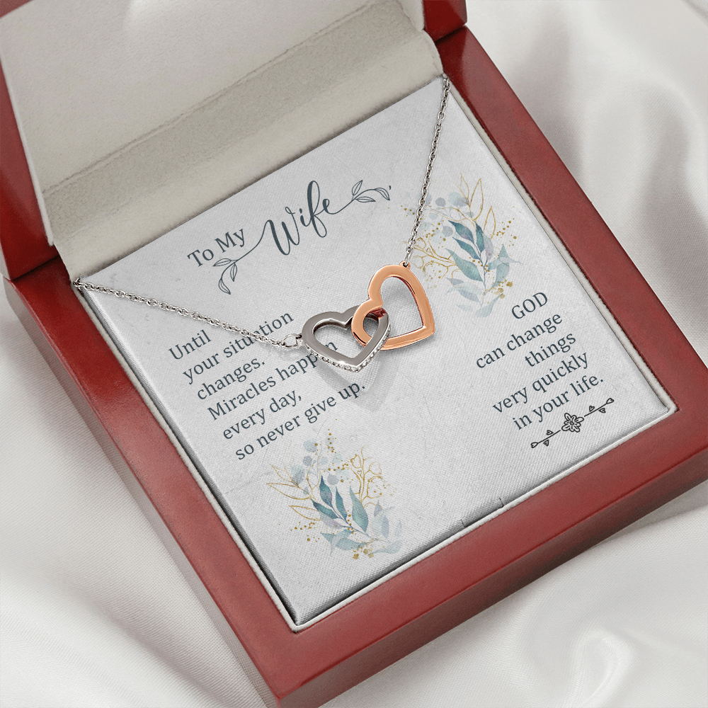 To My Wife Miracles Happen Every Day Inseparable Necklace-Express Your Love Gifts