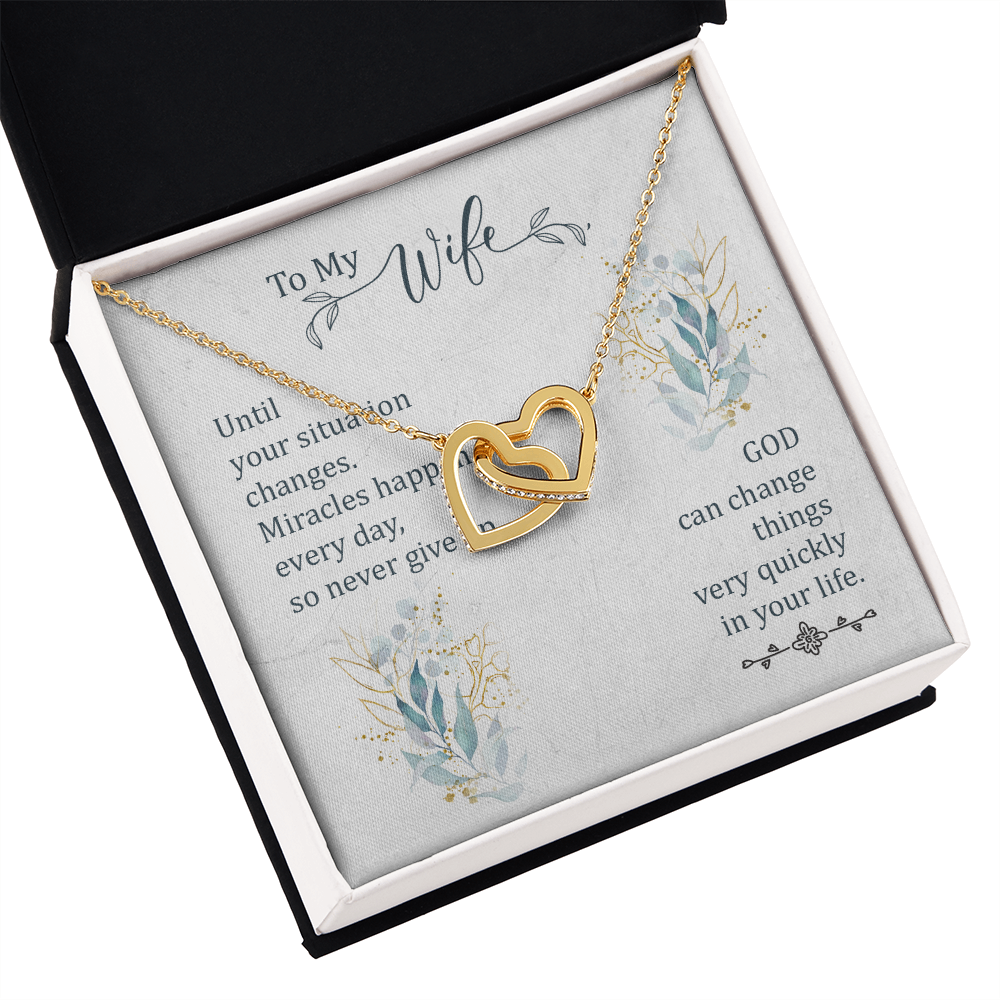 To My Wife Miracles Happen Every Day Inseparable Necklace-Express Your Love Gifts