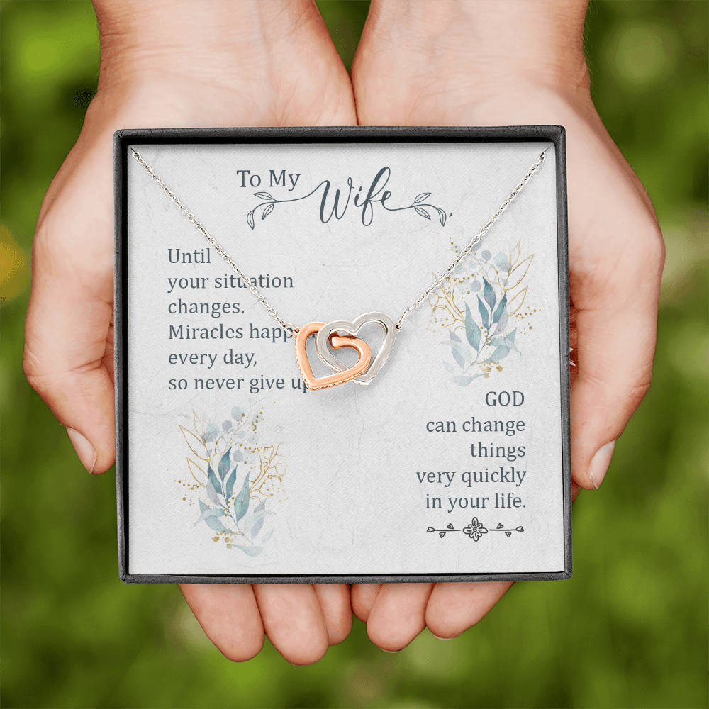 To My Wife Miracles Happen Every Day Inseparable Necklace-Express Your Love Gifts