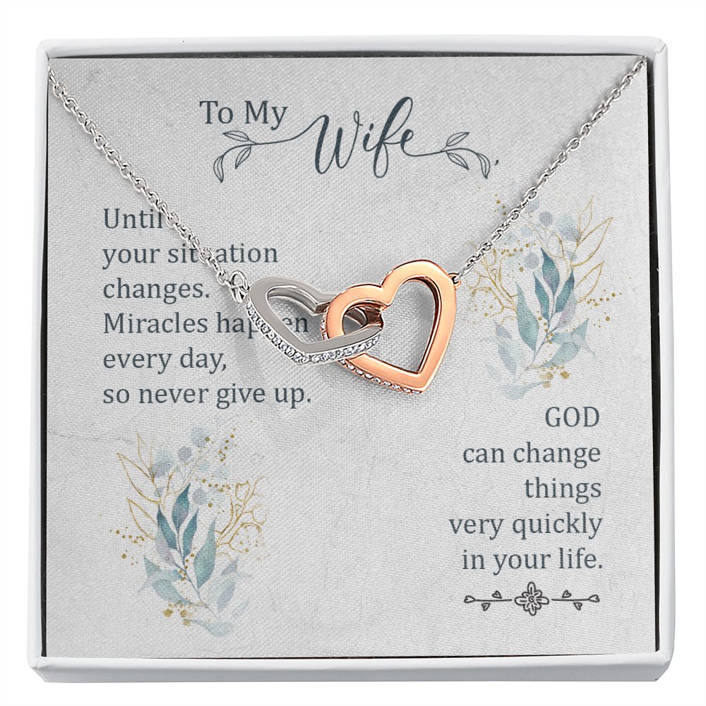 To My Wife Miracles Happen Every Day Inseparable Necklace-Express Your Love Gifts