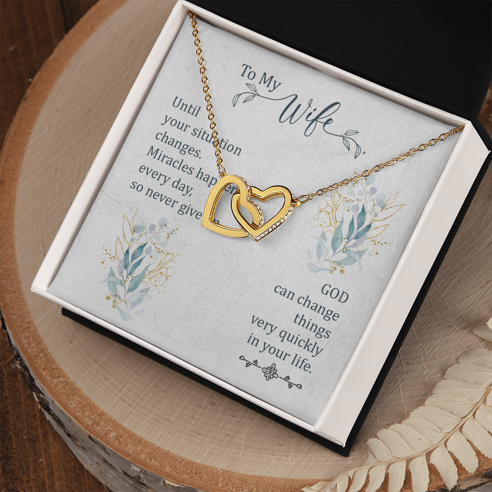 To My Wife Miracles Happen Every Day Inseparable Necklace-Express Your Love Gifts