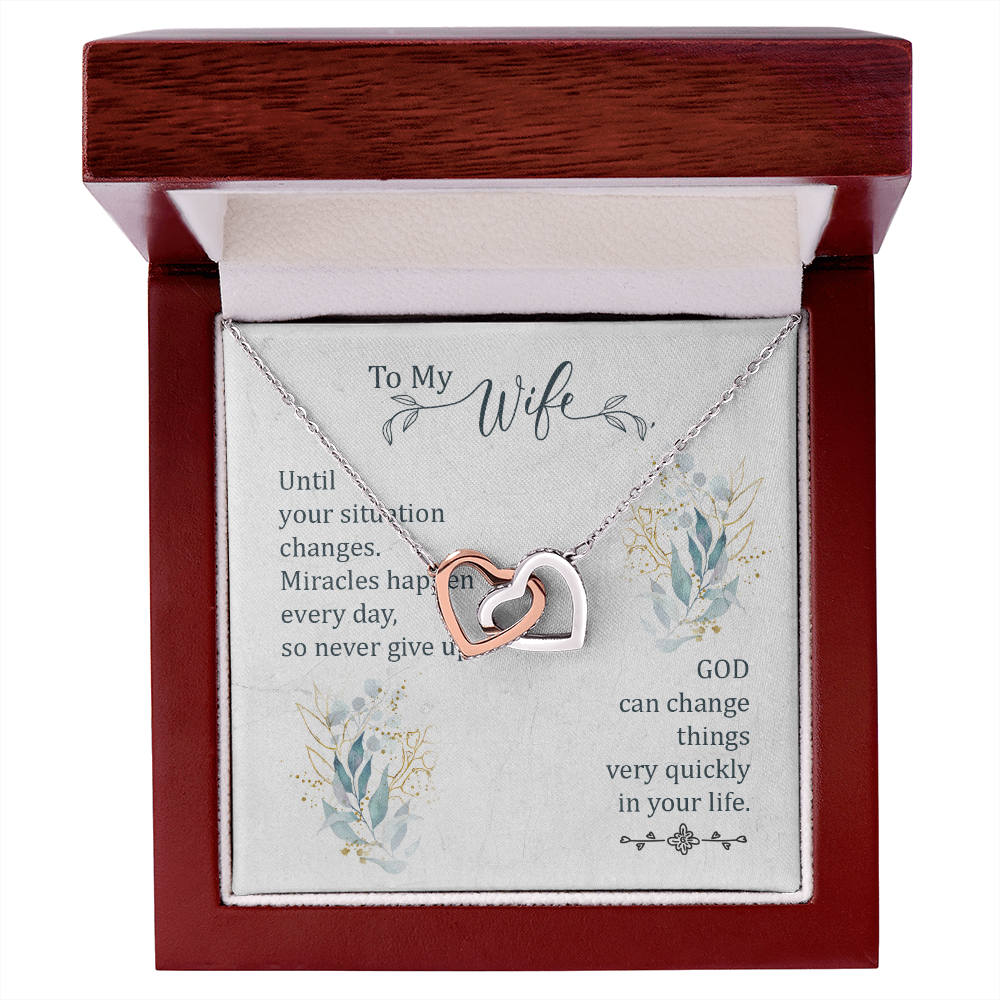 To My Wife Miracles Happen Every Day Inseparable Necklace-Express Your Love Gifts