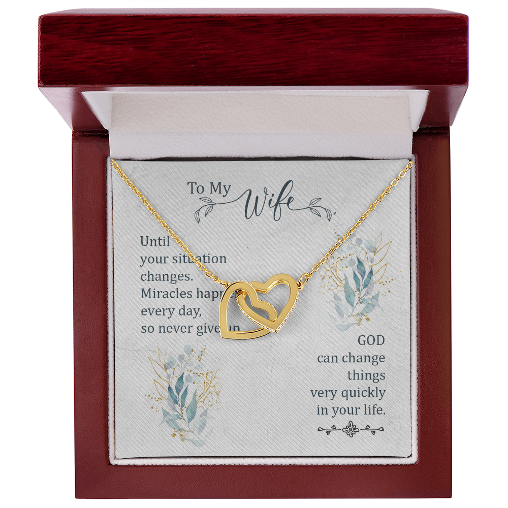 To My Wife Miracles Happen Every Day Inseparable Necklace-Express Your Love Gifts