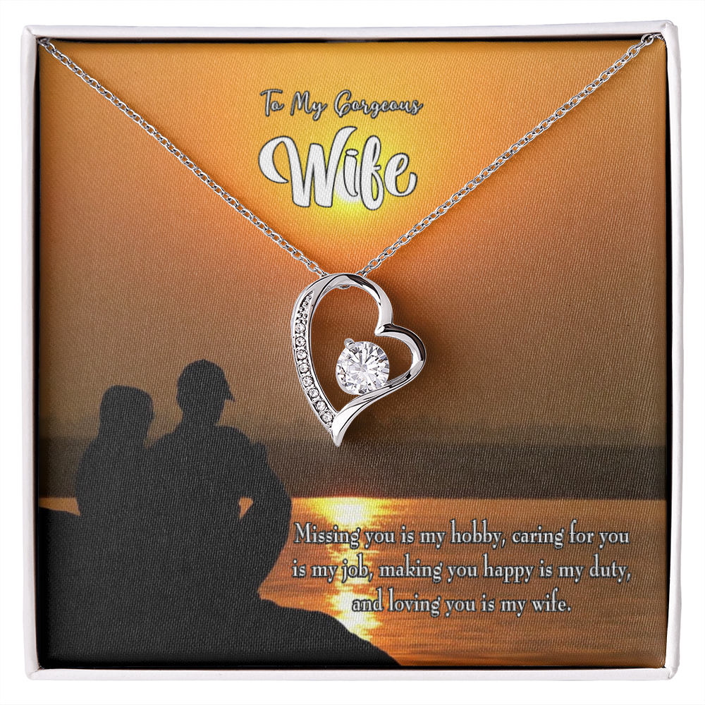 To My Wife Missing You Forever Necklace w Message Card-Express Your Love Gifts