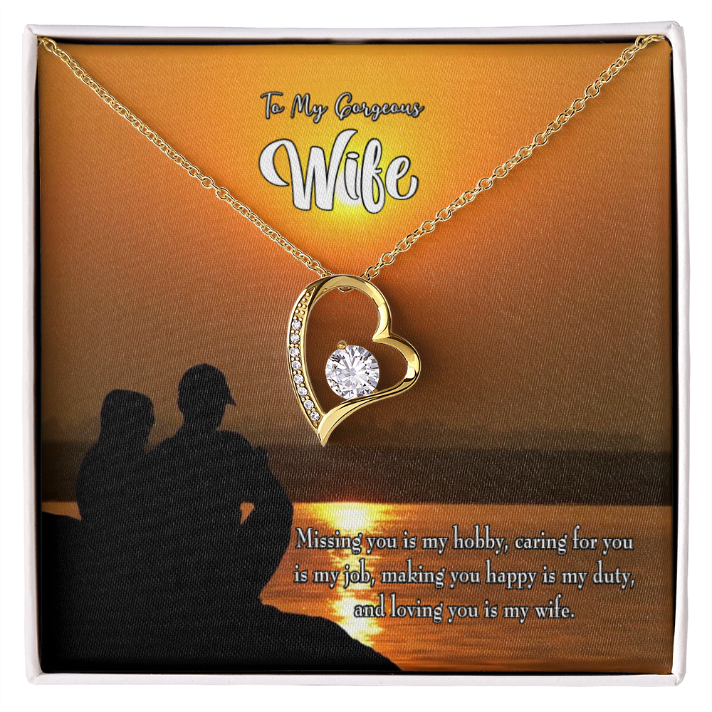 To My Wife Missing You Forever Necklace w Message Card-Express Your Love Gifts