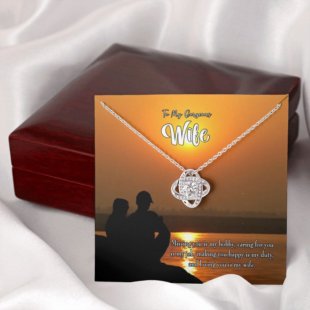 To My Wife Missing You Infinity Knot Necklace Message Card-Express Your Love Gifts