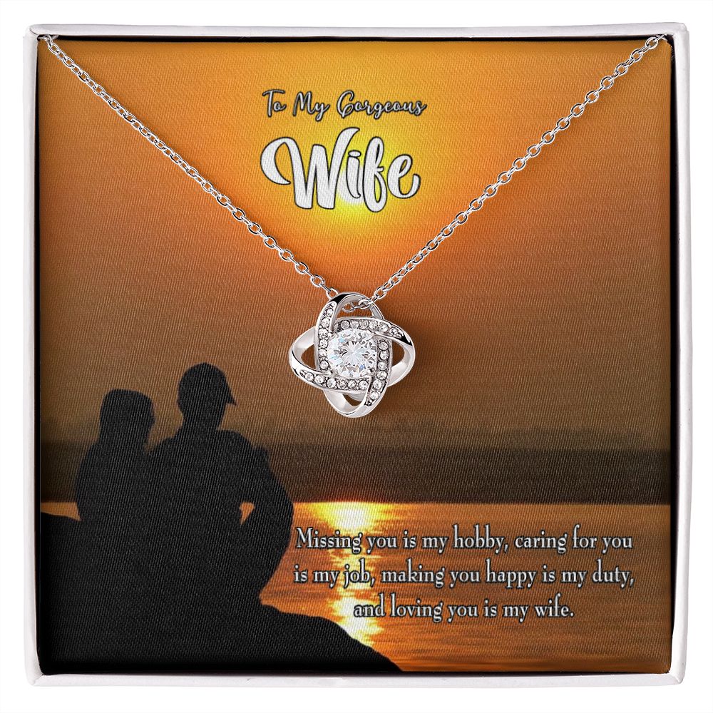 To My Wife Missing You Infinity Knot Necklace Message Card-Express Your Love Gifts