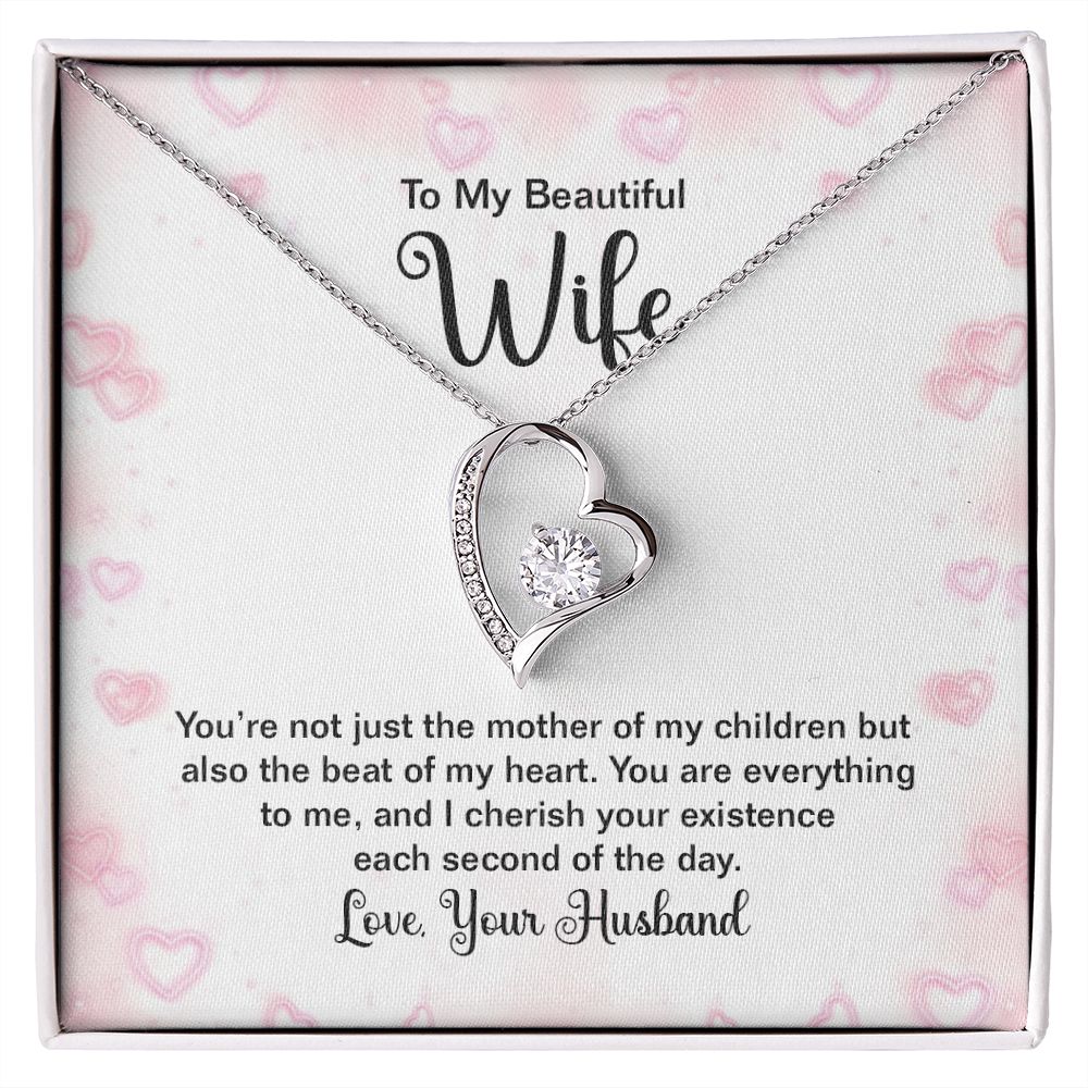 To My Wife Mother of My Children Forever Necklace w Message Card-Express Your Love Gifts