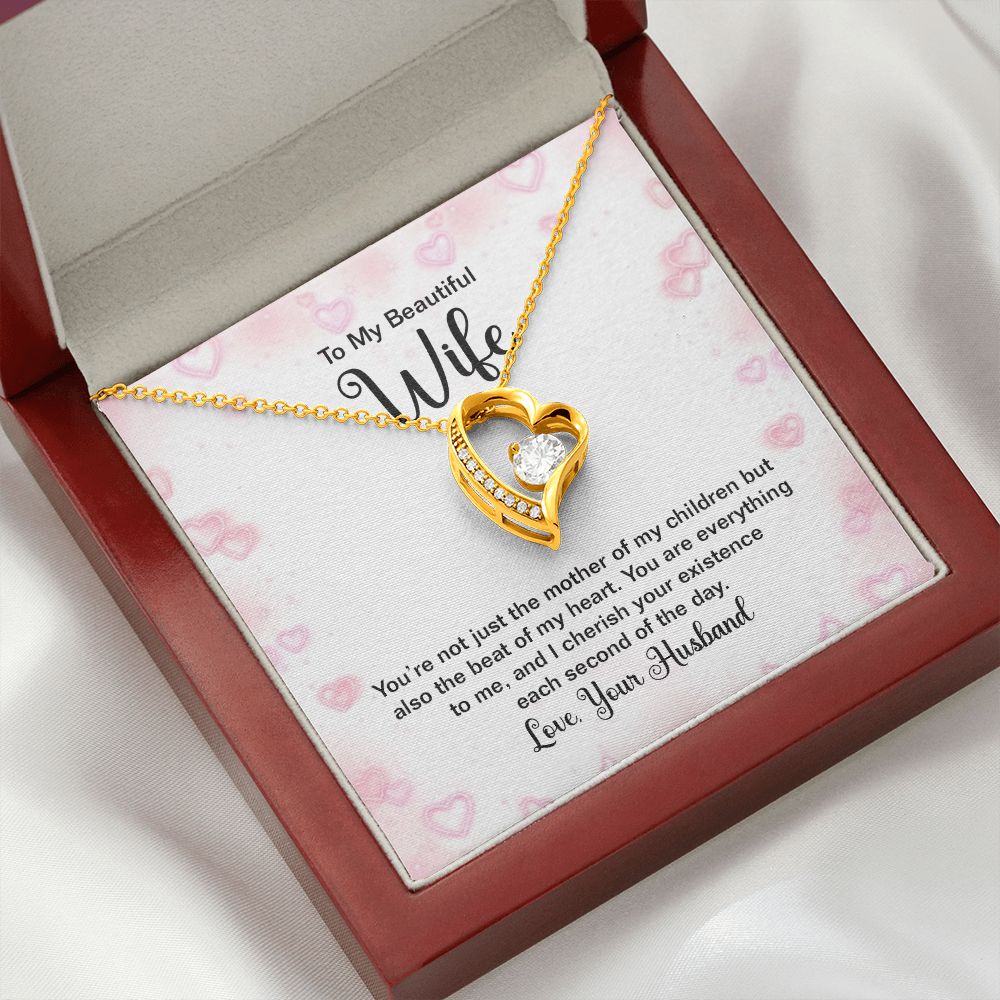 To My Wife Mother of My Children Forever Necklace w Message Card-Express Your Love Gifts