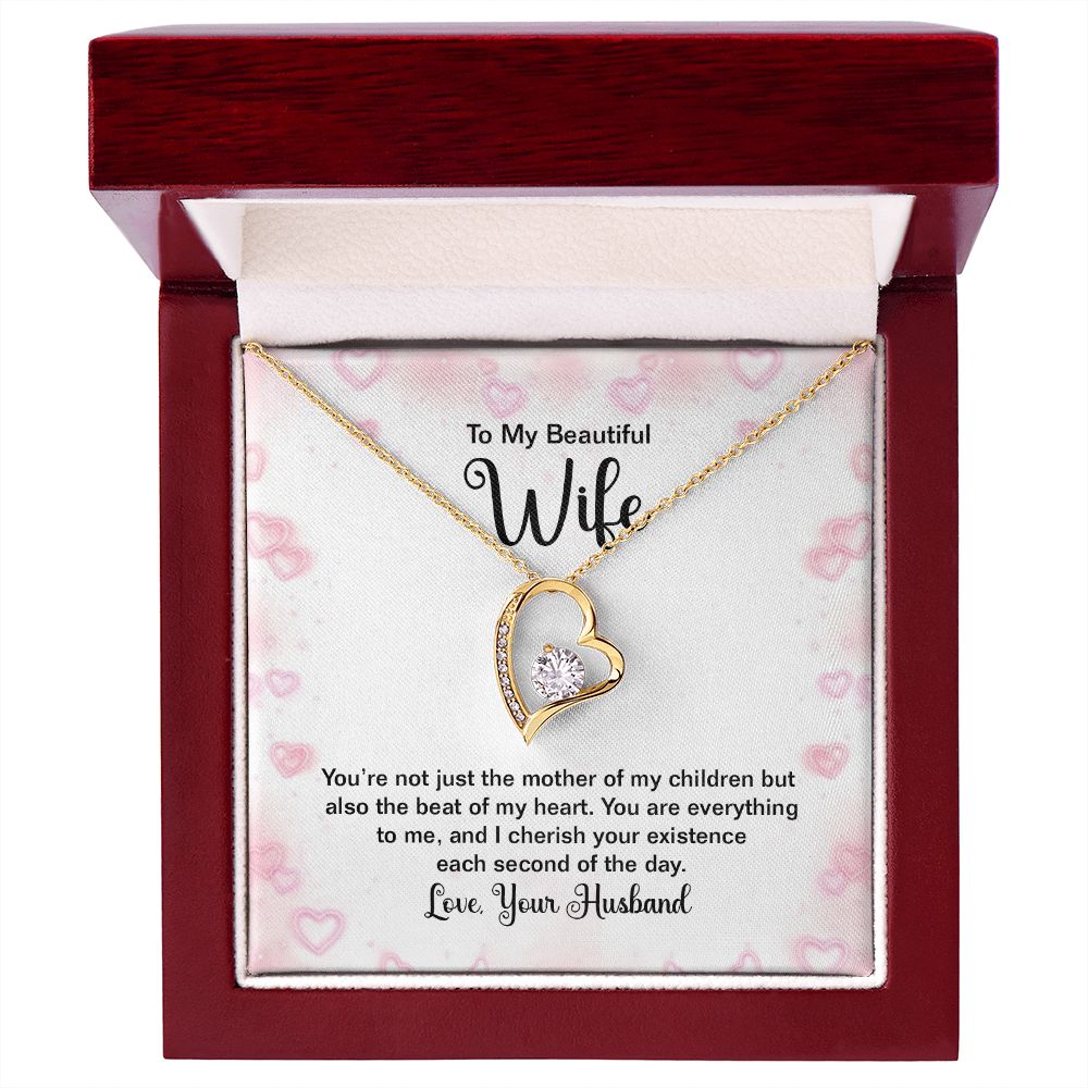 To My Wife Mother of My Children Forever Necklace w Message Card-Express Your Love Gifts